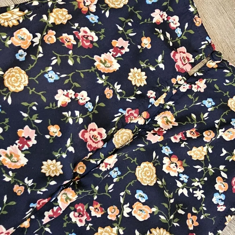 J.Crew Mercantile Navy Floral Dress Size 4 Sleeveless Fit n' Flare 90's grunge